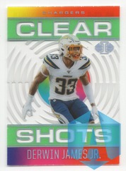 2021 Panini Illusions DERWIN JAMES JR. #CS-6 Clear Shots Emerald Green Chargers
